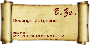 Bodonyi Zsigmond névjegykártya